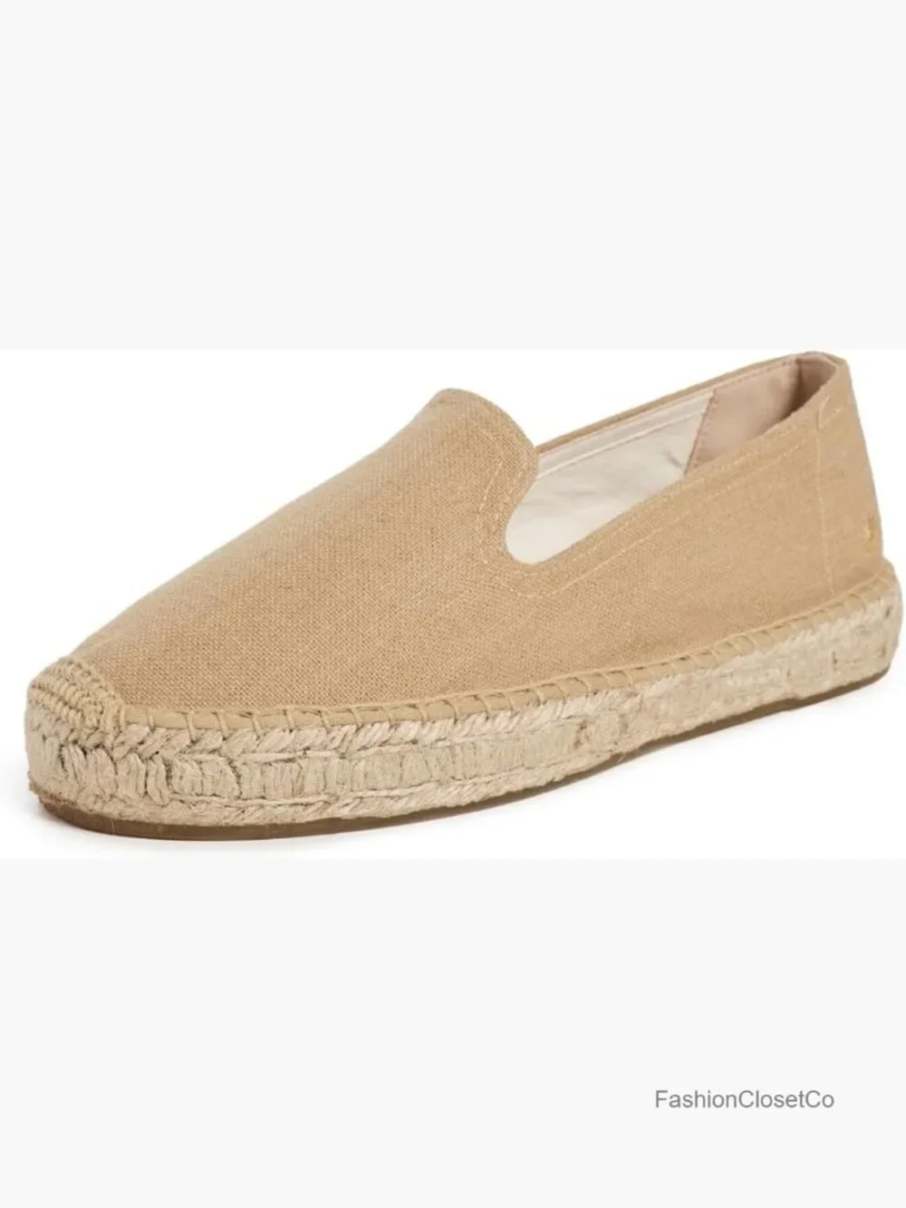 Platform Smoking Espadrilles Slip-On Canvas Loafers